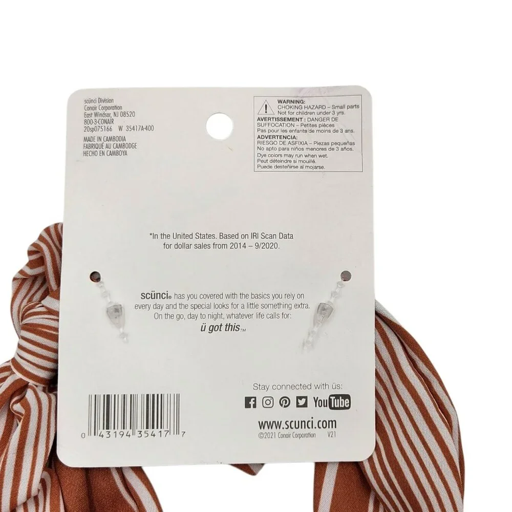 Scunci Morgan Simianer Xo Headbands and Scarves Bandana‎ & Stripes 2 Pcs Bundle